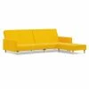 VidaXL Canapé-lit à 2 places avec repose-pied Jaune Tissu