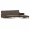 VidaXL Canapé-lit à 2 places avec repose-pied Taupe Tissu