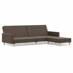 VidaXL Canapé-lit à 2 places avec repose-pied Taupe Tissu