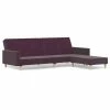 VidaXL Canapé-lit à 2 places avec repose-pied Violet Tissu