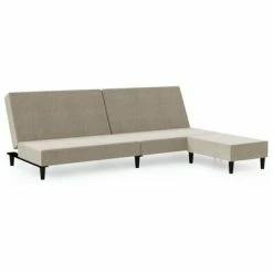 VidaXL Canapé-lit à 2 places avec repose-pied Gris clair Velours