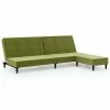 VidaXL Canapé-lit à 2 places avec repose-pied Vert clair Velours