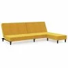 VidaXL Canapé-lit à 2 places avec repose-pied Jaune Velours