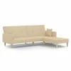VidaXL Canapé-lit à 2 places avec repose-pied Crème Tissu