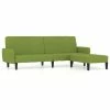 VidaXL Canapé-lit à 2 places avec repose-pied Vert clair Velours