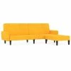 VidaXL Canapé-lit à 2 places avec repose-pied Jaune Velours