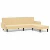VidaXL Canapé-lit 2 places avec tabouret Crème Velours