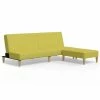 VidaXL Canapé-lit à 2 places avec tabouret Vert Tissu