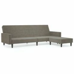 VidaXL Canapé-lit à 2 places avec repose-pied Gris clair Velours
