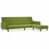 VidaXL Canapé-lit à 2 places avec repose-pied Vert clair Velours