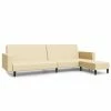 VidaXL Canapé-lit à 2 places avec repose-pied Crème Similicuir