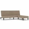 VidaXL Canapé-lit à 2 places avec tabouret Taupe Tissu microfibre
