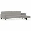 VidaXL Canapé-lit à 2 places avec tabouret Gris clair Tissu microfibre