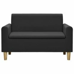 VidaXL Canapé à 2 places pour enfants Noir Similicuir -Canapés Soldes 2022 image 2 325505