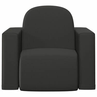 VidaXL Canapé pour enfants 2 en 1 Noir Similicuir 2 VidaXL Canapé pour enfants 2 en 1 Noir Similicuir – Image 2