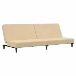 VidaXL Canapé-lit à 2 places Crème Velours