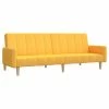 VidaXL Canapé-lit à 2 places Jaune Tissu