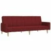 VidaXL Canapé-lit à 2 places Rouge bordeaux Tissu