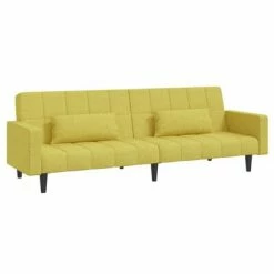 VidaXL Canapé-lit à 2 places avec deux oreillers Vert Tissu