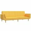 VidaXL Canapé-lit à 2 places avec deux oreillers Jaune Tissu