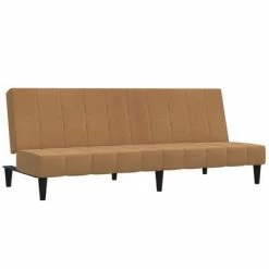 VidaXL Canapé-lit à 2 places Taupe Tissu microfibre