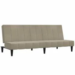 VidaXL Canapé-lit à 2 places Gris clair Tissu microfibre