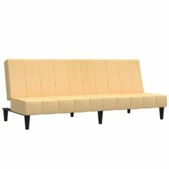 VidaXL Canapé-lit à 2 places Crème Tissu microfibre