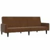 VidaXL Canapé-lit à 2 places Marron Tissu microfibre