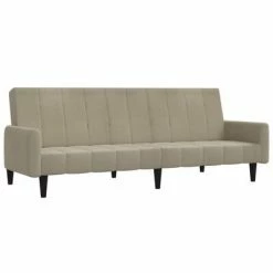 VidaXL Canapé-lit à 2 places Gris clair Tissu microfibre
