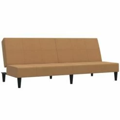 VidaXL Canapé-lit à 2 places Taupe Tissu microfibre