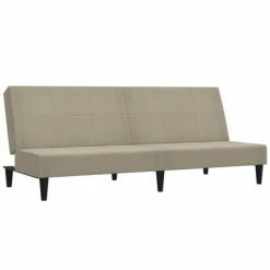 VidaXL Canapé-lit à 2 places Gris clair Tissu microfibre