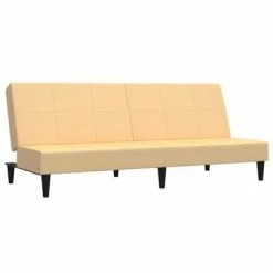 VidaXL Canapé-lit à 2 places Crème Tissu microfibre