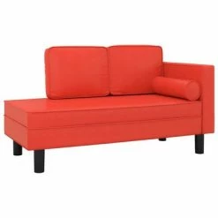 VidaXL Canapé-lit 2 places Rouge Similicuir