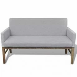 VidaXL Banc avec coussin rembourré Tissu Hévéa Gris clair -Canapés Soldes 2022 image 3 241663