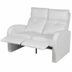 VidaXL Fauteuil inclinable à LED 2 places Cuir artificiel Blanc -Canapés Soldes 2022 image 3 243596