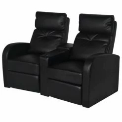 VidaXL Fauteuil inclinable à LED 2 places Cuir Artificiel Noir 8 VidaXL Fauteuil inclinable à LED 2 places Cuir Artificiel Noir -Canapés Soldes 2022 image 3 243598