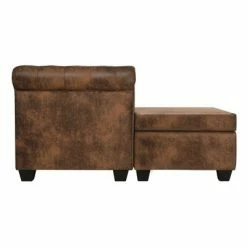 VidaXL Canapé Chesterfield en forme de L Cuir daim synthétique Marron 8 VidaXL Canapé Chesterfield en forme de L Cuir daim synthétique Marron -Canapés Soldes 2022 image 3 245535