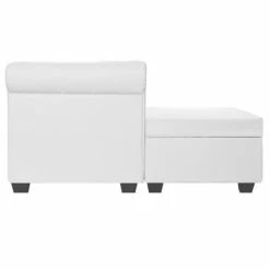 VidaXL Canapé Chesterfield en forme de L Cuir synthétique Blanc -Canapés Soldes 2022 image 3 245537