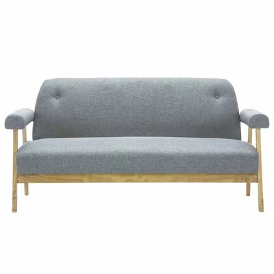 VidaXL Canapé à 3 places Tissu Gris clair 3 VidaXL Canapé à 3 places Tissu Gris clair – Image 3