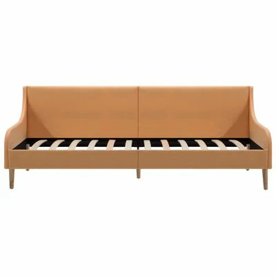 VidaXL Cadre de lit de jour Tissu Marron 3 VidaXL Cadre de lit de jour Tissu Marron – Image 3