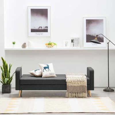 VidaXL Canapé Tissu Gris foncé 3 VidaXL Canapé Tissu Gris foncé – Image 3