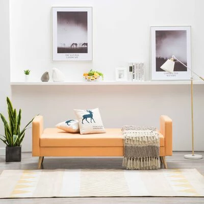 VidaXL Canapé Tissu Orange 3 VidaXL Canapé Tissu Orange – Image 3