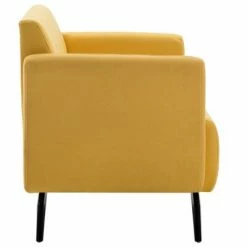 VidaXL Canapé à 2 places Revêtement en tissu 115x60x67 cm Jaune -Canapés Soldes 2022 image 3 247181