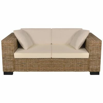 VidaXL Ensemble de canapés à 2 et à 3 places Rotin véritable 3 VidaXL Ensemble de canapés à 2 et à 3 places Rotin véritable – Image 3