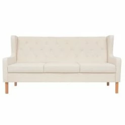 VidaXL Ensemble de canapés 2 pcs Tissu Blanc crème 8 VidaXL Ensemble de canapés 2 pcs Tissu Blanc crème -Canapés Soldes 2022 image 3 274929