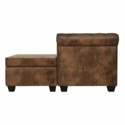 VidaXL Canapé Chesterfield en forme de L Cuir daim synthétique Marron 8 VidaXL Canapé Chesterfield en forme de L Cuir daim synthétique Marron -Canapés Soldes 2022 image 3 275223