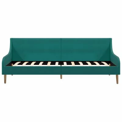 VidaXL Cadre de lit de jour avec matelas en mousse Vert Tissu 3 VidaXL Cadre de lit de jour avec matelas en mousse Vert Tissu – Image 3