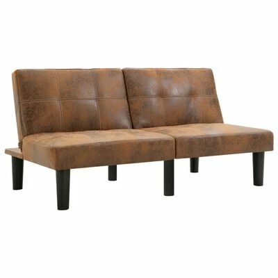 VidaXL Canapé à 2 places Marron Similicuir daim 3 VidaXL Canapé à 2 places Marron Similicuir daim – Image 3