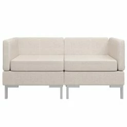 VidaXL Canapés d'angle sectionnels 2 pcs et coussins Tissu Crème 8 VidaXL Canapés d'angle sectionnels 2 pcs et coussins Tissu Crème -Canapés Soldes 2022 image 3 287042
