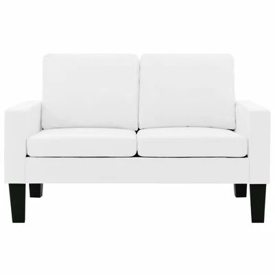 VidaXL Ensemble de canapés 2 pcs Blanc Similicuir 3 VidaXL Ensemble de canapés 2 pcs Blanc Similicuir – Image 3